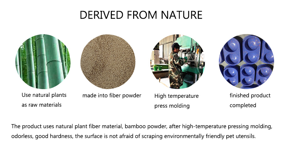 Eco Friendly Plant Fiber Anti Slip Pet Bowl Biodegradable 15 Degree Bevel Bamboo Dog Bowl