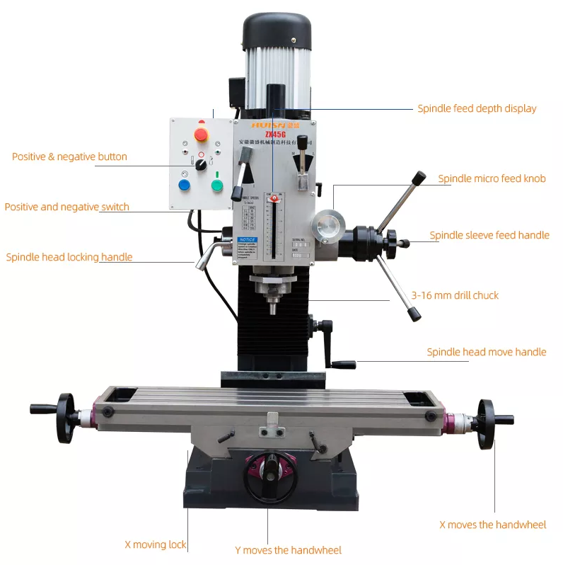 ZX45G Industrial Drilling and Milling Machine Stand Drill Machine