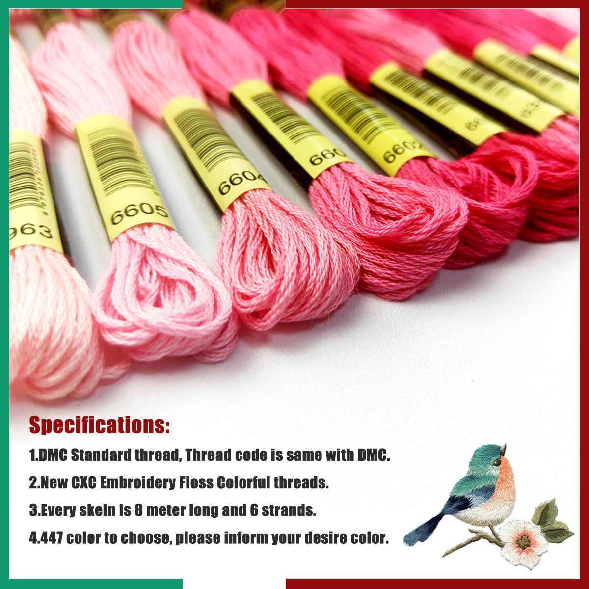 Supply cross stitch thread 447colours 12pcsbag embroidery floss