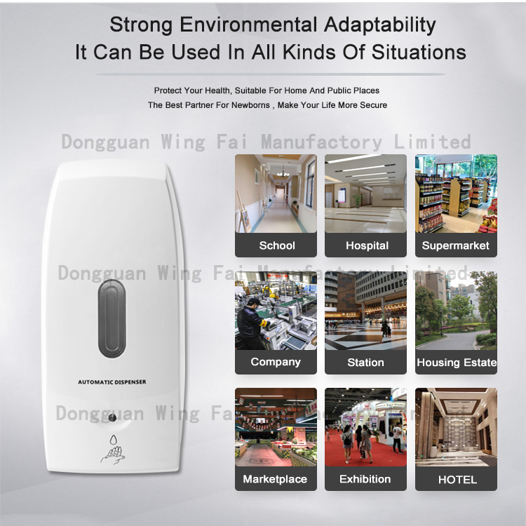 500ml Commercial ABS Wall Mounted Auto Hand Sanitizer Alcohol Liquid Gel Spray Soap Dispenser with Sensor
