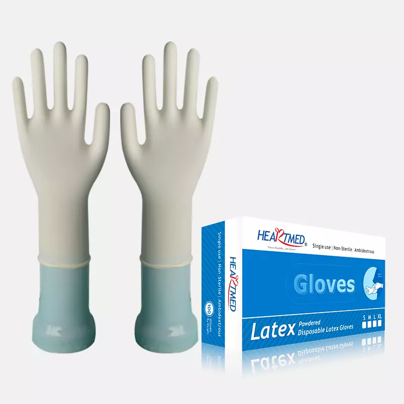 Pidegree Disposable Powdered Latex Gloves for Foodservice Medical Examination with Various Sizes and Colors