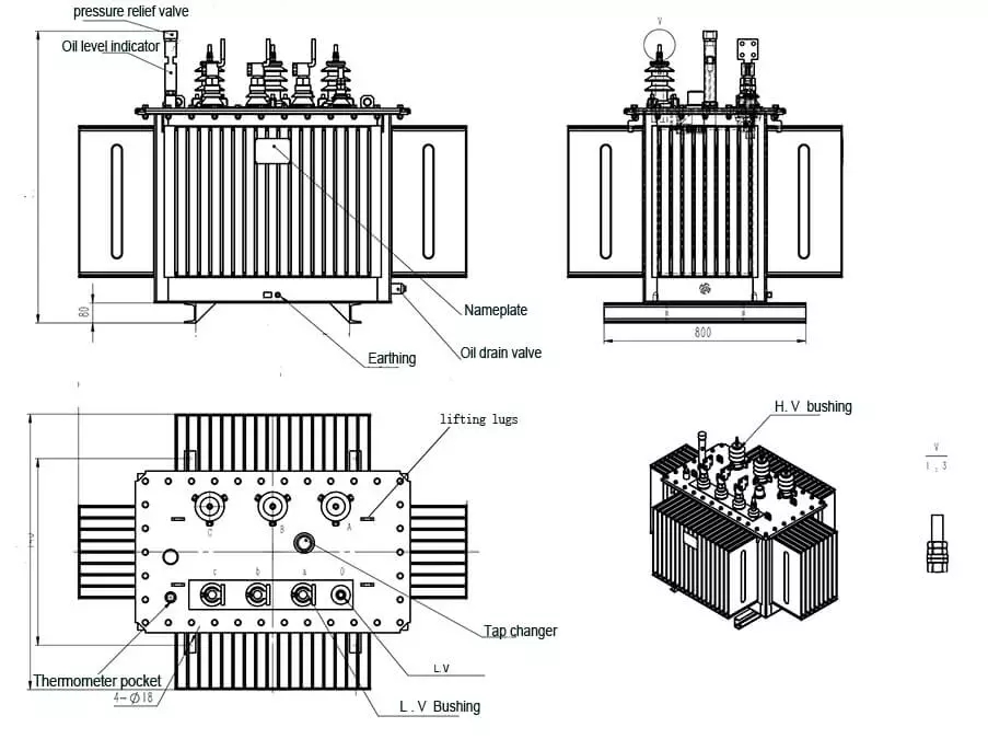 10kv 415v 400kva Medium voltage oil filled transformer suppliers