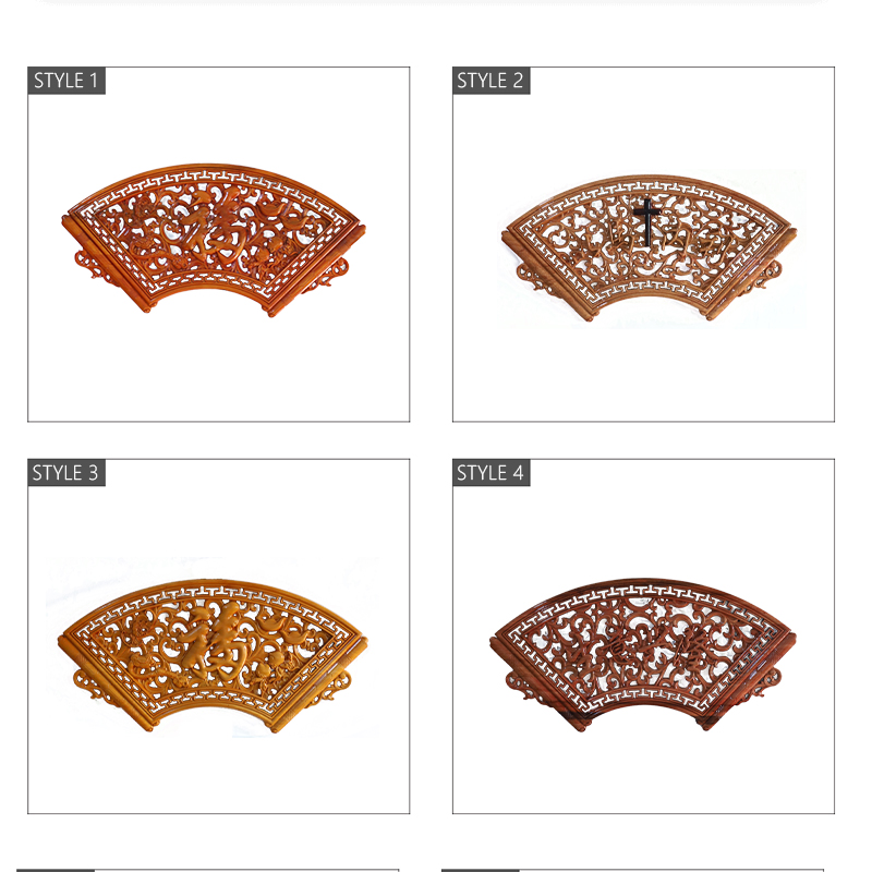 Customizable new Chinese wood carving pendant fanshaped wall decoration wood carving painting camphor wood carving craf