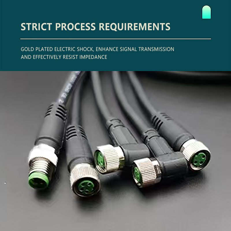 M8 series precast wire harness is used for data transmission and IO signal transmission of tooling site and equipment