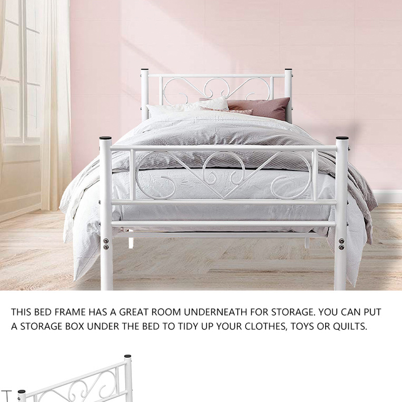 Cheap Nordic Metal Bed Furniture for HotelBedroomApartmentLoft Wrought Iron Metal Bed