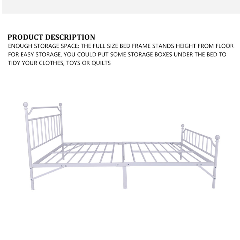 White Simple Modern Design All Iron Metal Double Bed Frame Please Contact for Detailed Price