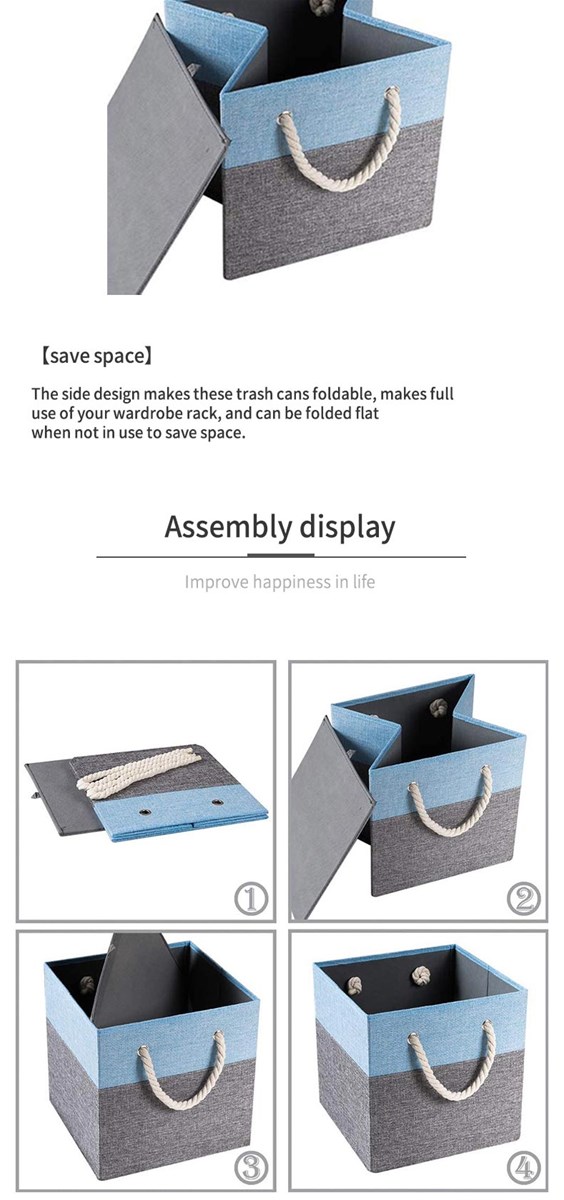 Folding Cube storage box 3302 x 3302 cm fabric linen storage basket support mailbox contact