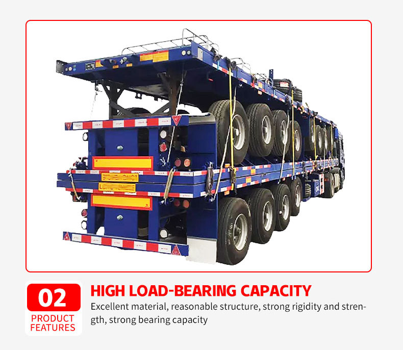 3080 Tons 234 Axle Flatbed 204045 Feet Container SemiTrailer Flatbed SemiTrailer