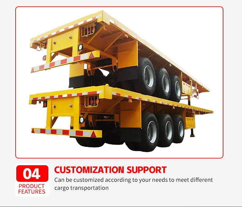 3080 Tons 234 Axle Flatbed 204045 Feet Container SemiTrailer Flatbed SemiTrailer