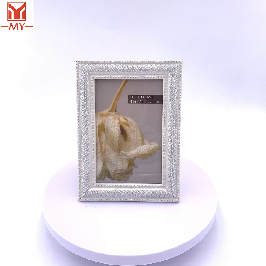 Hot Sale Dot and Line Pattern Soild Embossing Design Photo Frame PS Wall Hanging Tabletop Photo Frame