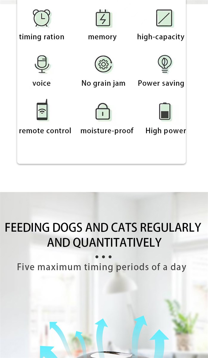 Pet intelligent feeder cat and dog automatic feeder timing quantitative largecapacity remote feeder supports customiz