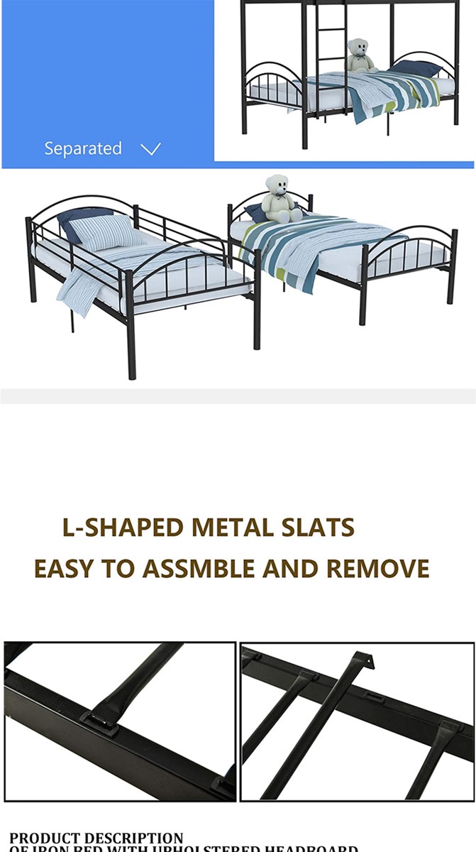 Metal Bunk Bed Twin over Twin bedstead