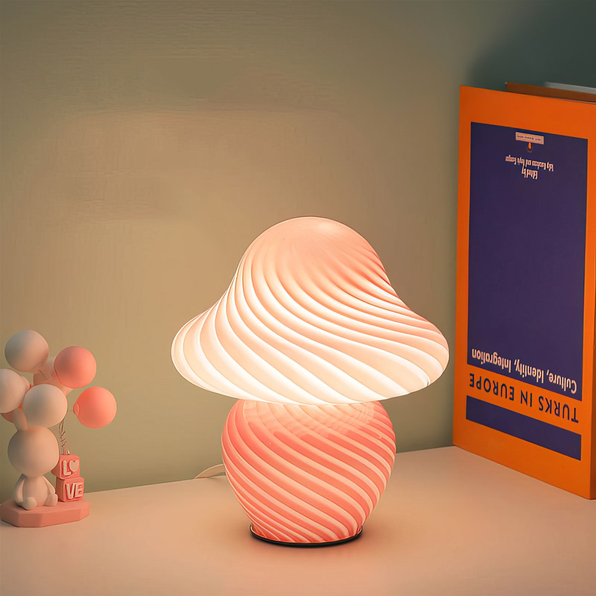 New Mushroom Lamp Stripe Glass Creative Personality Model Office Decorative American Lamp