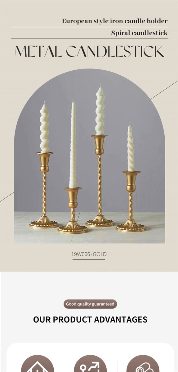 Candlestick 19W066 Gold white detailed dimensions consult customer service