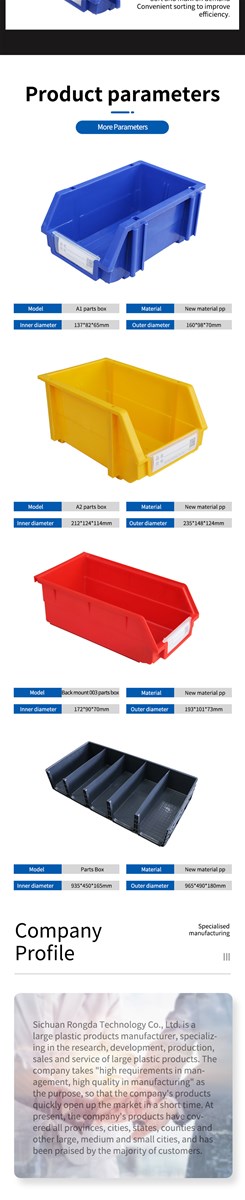 Heavy Duty Recycled Plastic Parts Storage Accessories Box Stacking Box