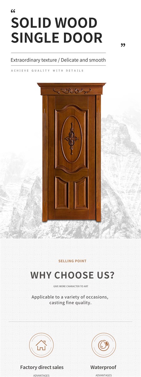 Deluxe carved reverse button line single door HD003