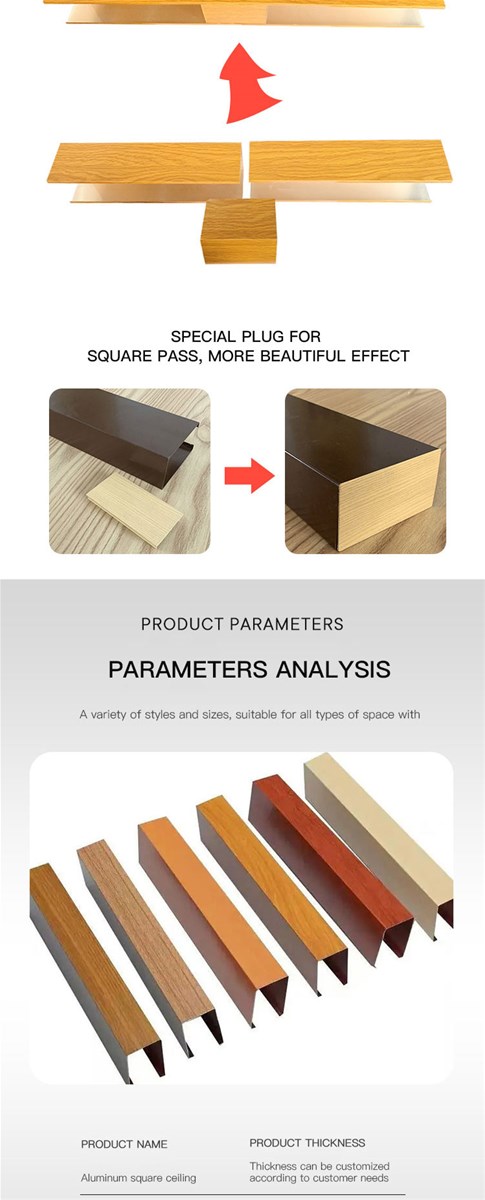 New ceiling aluminium material roller coated square pass