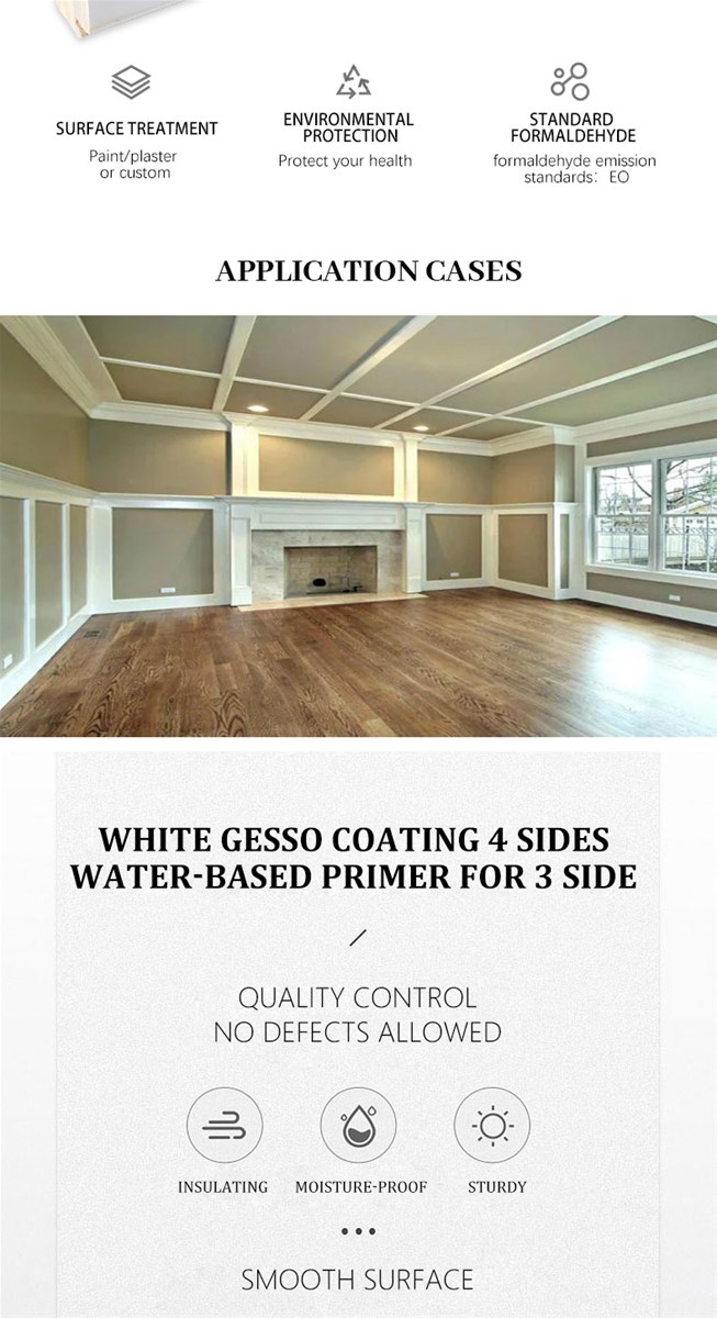 White gesso coating 4 sides and waterbased primer for 3 side FJEG LVL door stile