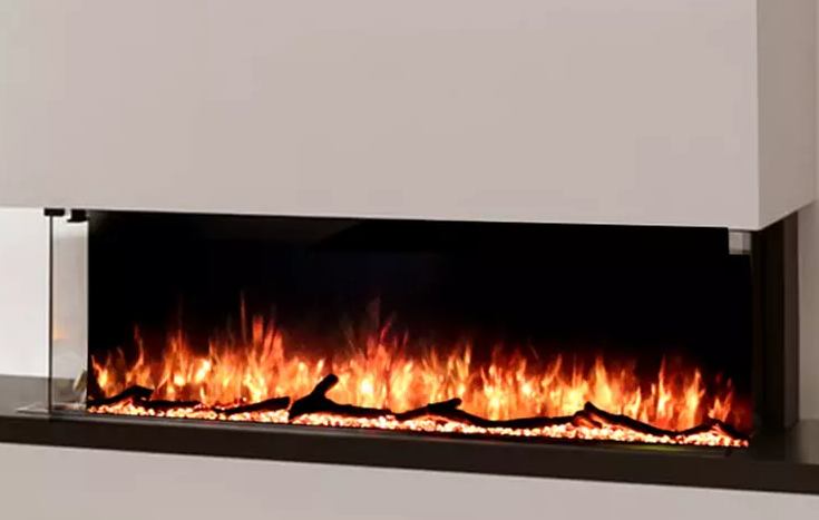 wall recessed realistic flame electric fireplace