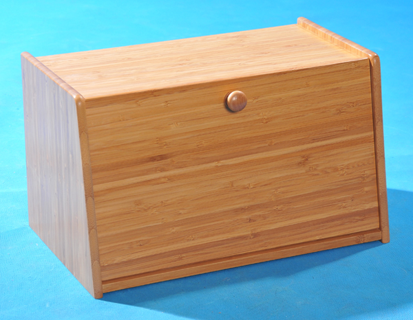 wooden bread box with laser logo and drawer box