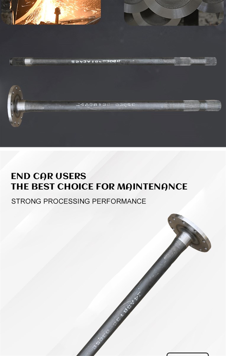 Rear axle halfshafts for construction vehicles