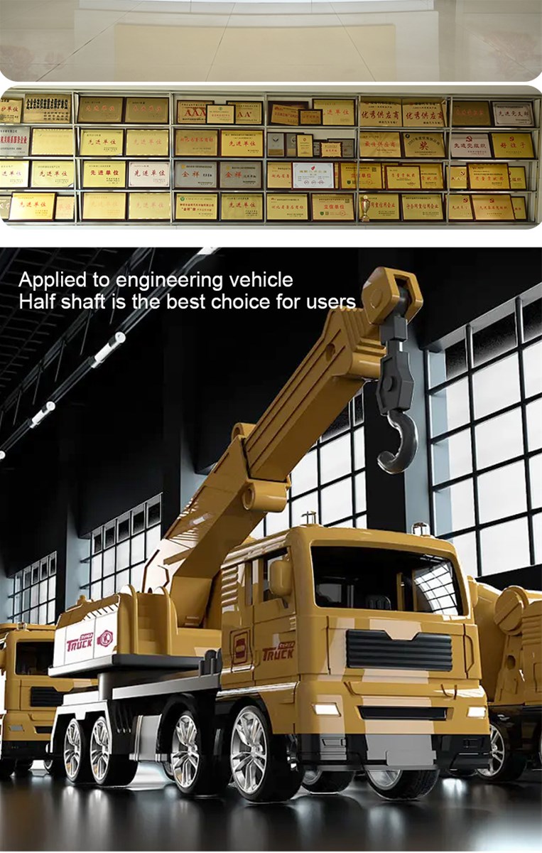 Rear axle halfshafts for construction vehicles