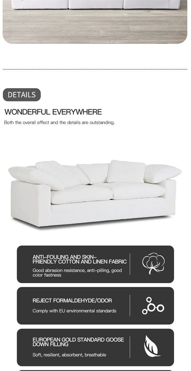 Modern minimalist cloud sofa cream style minimalist and comfortable