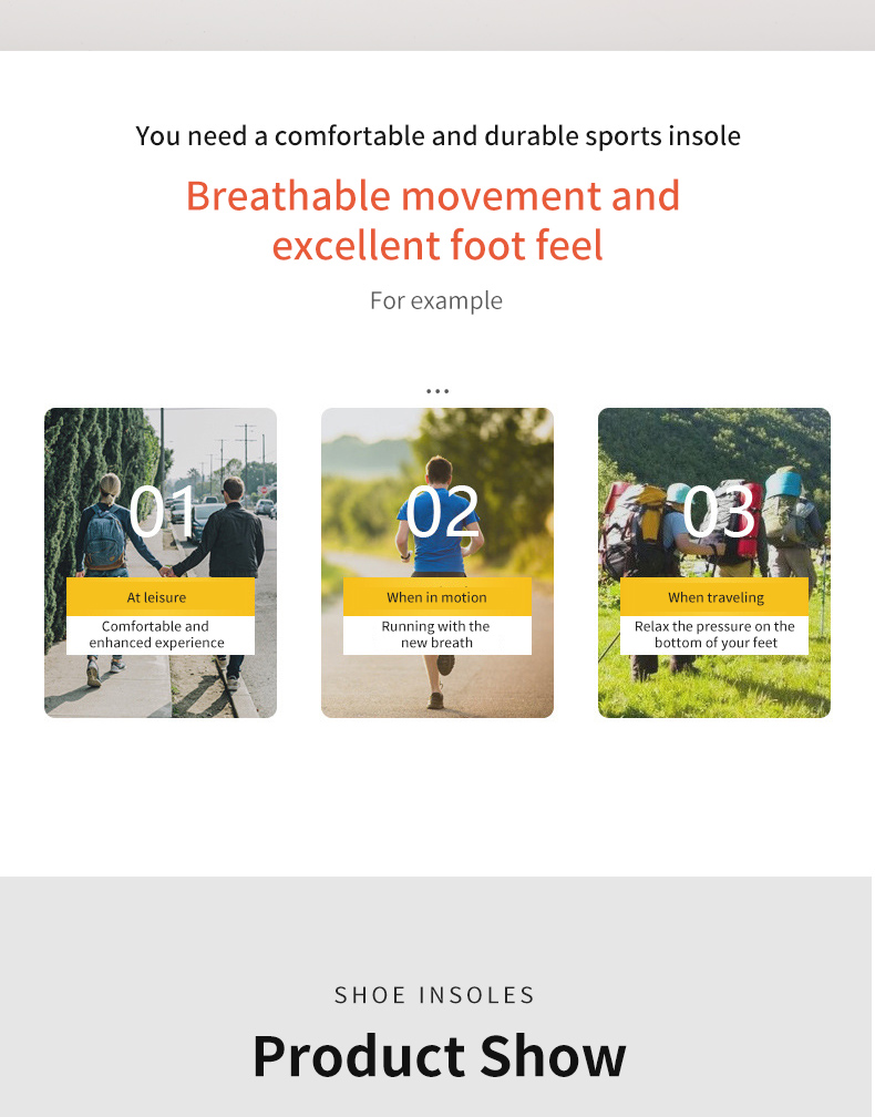 EVA breathable insoles support customization