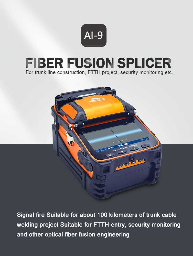 Six motors Core alignment Signal Fire AI9 optical fiber fusion splicer