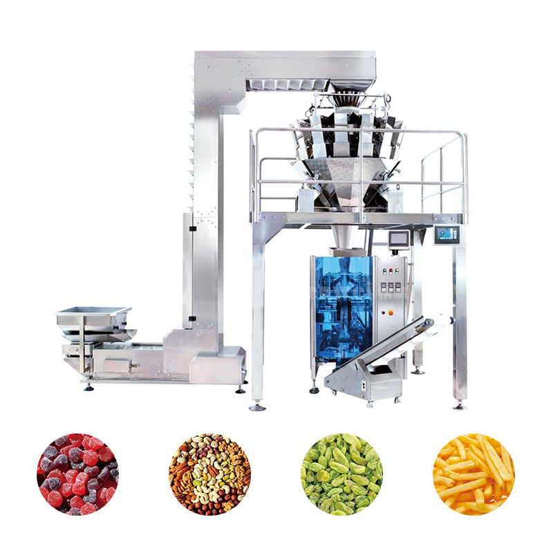 Multifunction vertical food weighing and packing system with automatic VFFS machine for puffy food