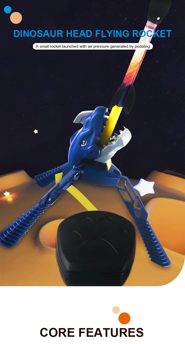 Dinosaur head flying rocket childrens toys