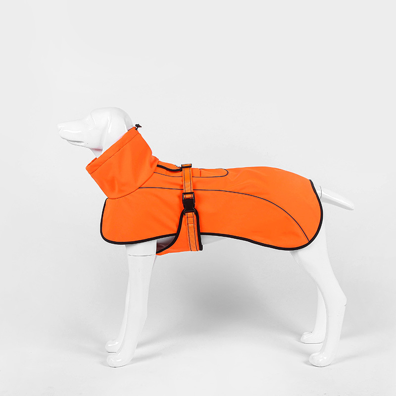 Deardogs outdoor jacket with water barrier and belly circumference