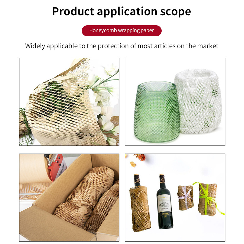 Buffered honeycomb filled kraft papergrid express cosmetics packaging paper can be customized