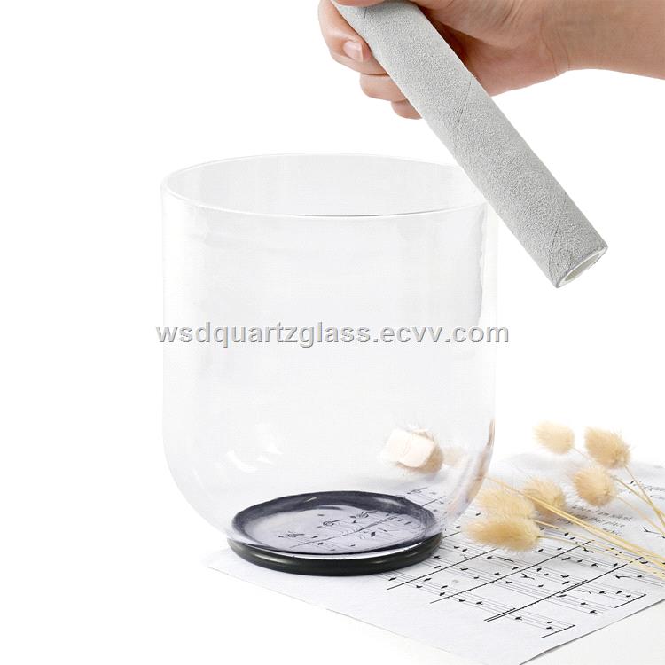 Clear crystal singing bowls from 610 with carrying case