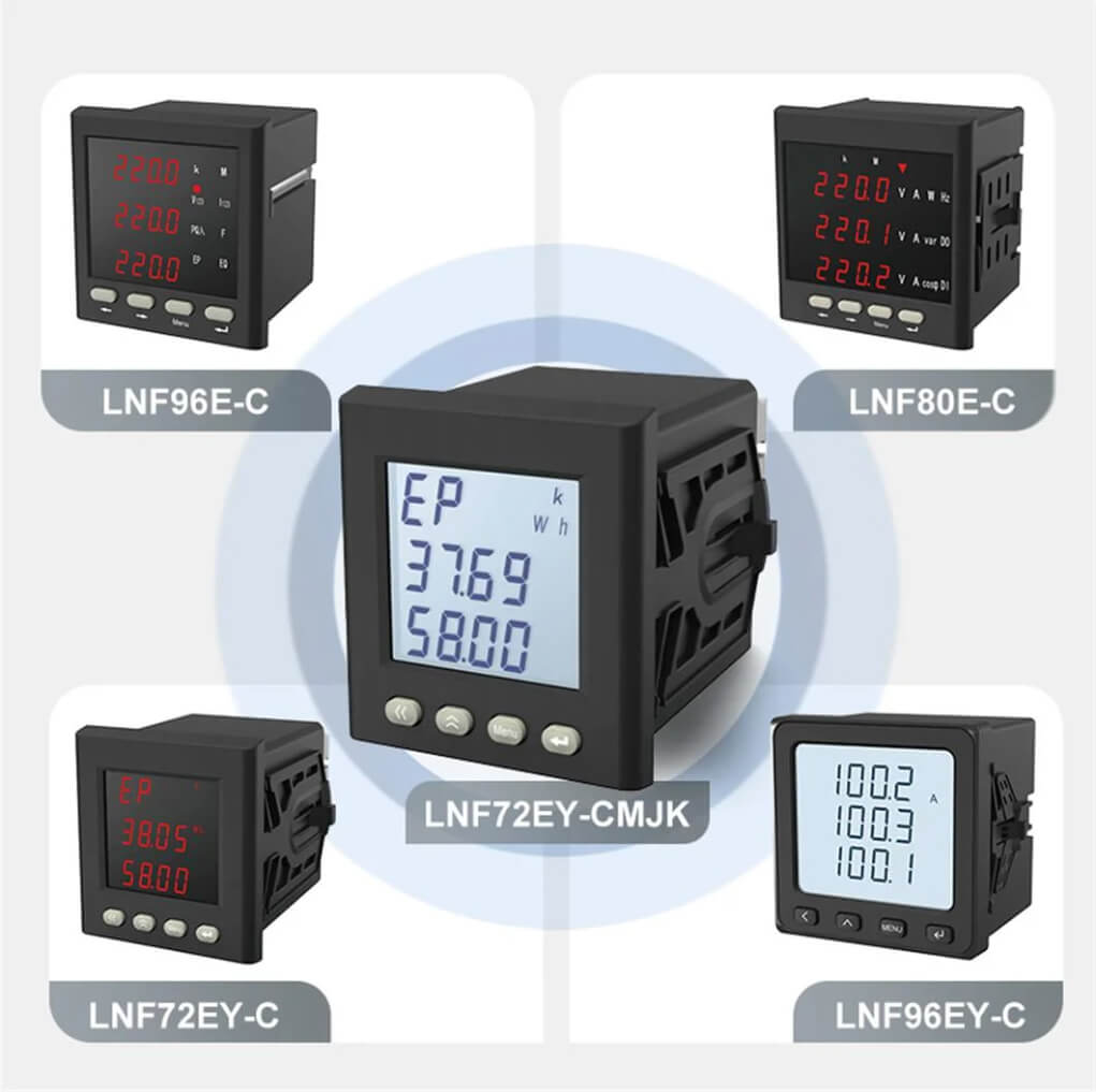 Factory Direct Sales LCD Digital Display RS485 3 Phase Voltmeter Ammeter Dual Multifunctional Power Meter