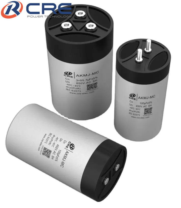 Customized DClink 1100VDC film capacitors with cylindrical metal shell