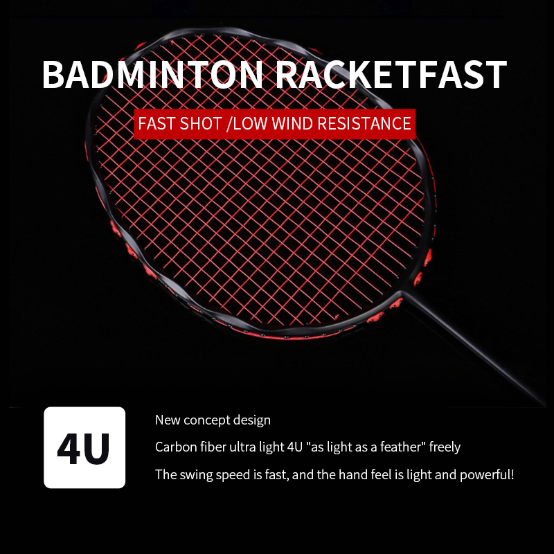 Carbon badminton racket pairs are durable and ultralight for adults and students already threaded