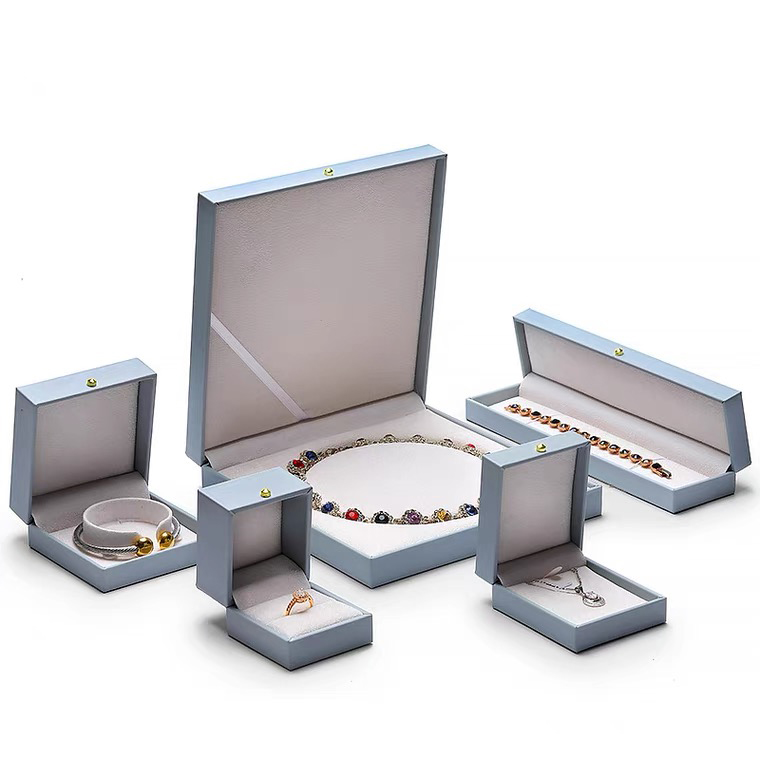 Luxury Smoke Grey PU Leather Jewelry Packaging Boxes for Your Most Precious Pieces
