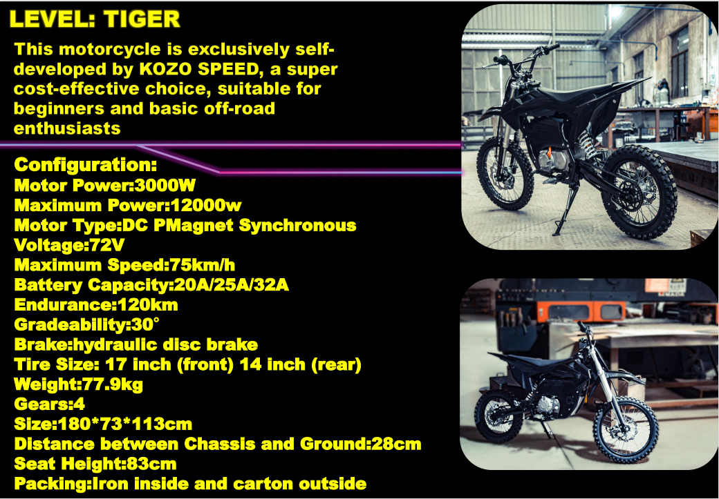 2023 New Kozospeed Motorcycle Dirtbike Electric Motorcycle Motocross Electric dirtbike 12000w high quality