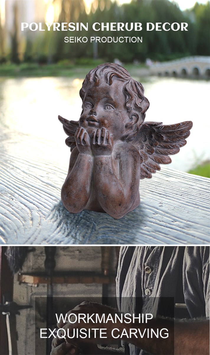 Collaborative Craft Resin Garden Crafts European and American Little Angel Statue