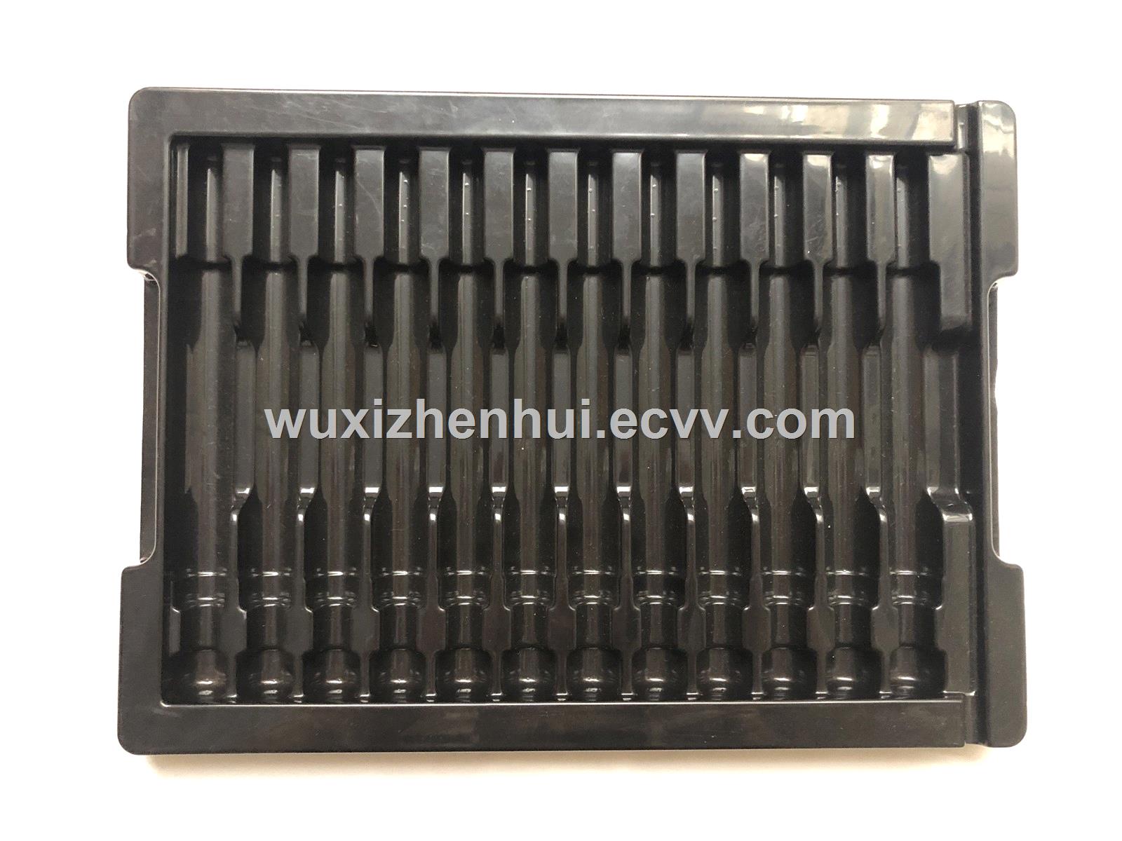 black PET plastic blister trays used in auto parts PET blister products for packaging
