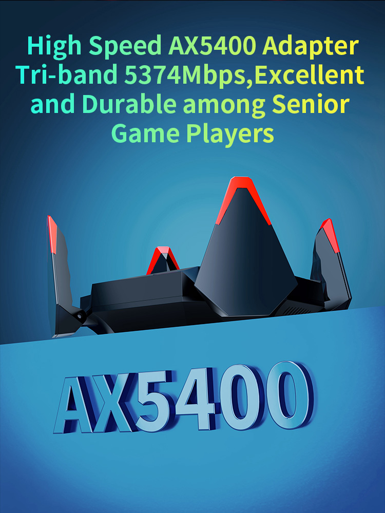 High Power AX5400 WPA3 RTL8832CU CF977AX Dual Band 5374Mbps Wireless Adapter
