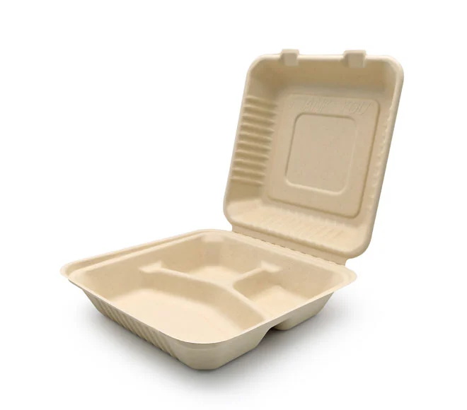 1500 ml Portable Renewable Materials Ecofriendly Sustainable Water Resistant To go Clamshell Salad Container