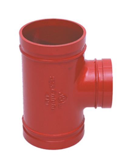 Spot Goods ductile iron grooved pipe fittings grooved threaded equal reducing tee