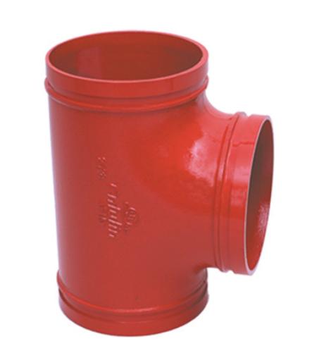 Spot Goods ductile iron grooved pipe fittings grooved threaded equal reducing tee
