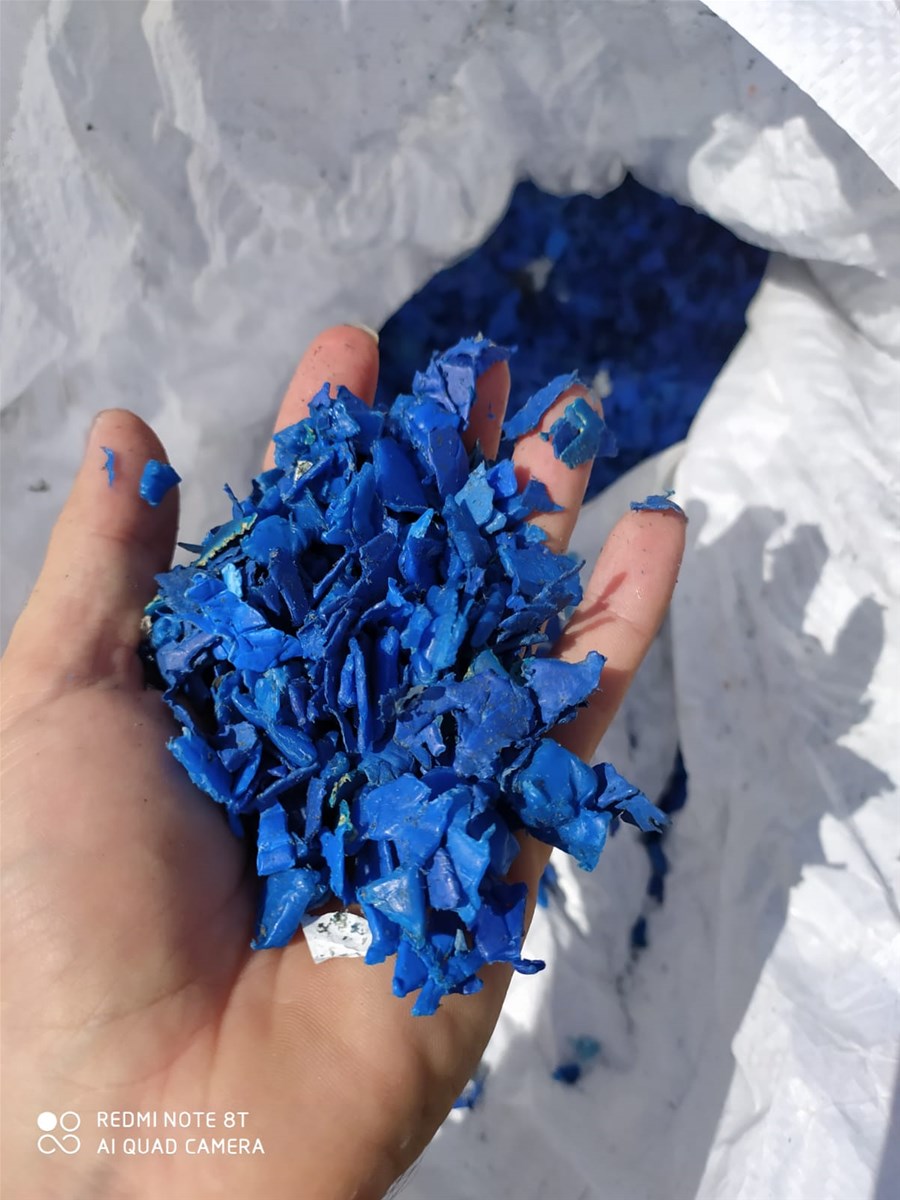 HDPE Blue 200ltr Drum Regrind washed and clean