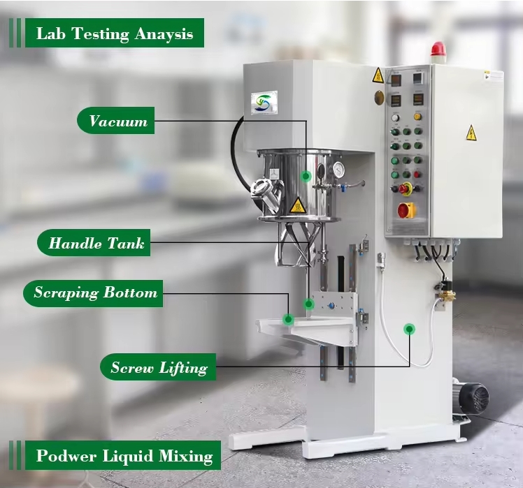Vacuum Double Planetary Mixer Paint Mixing Dispersion Machine Planetary Mixer 2L for Lab Use