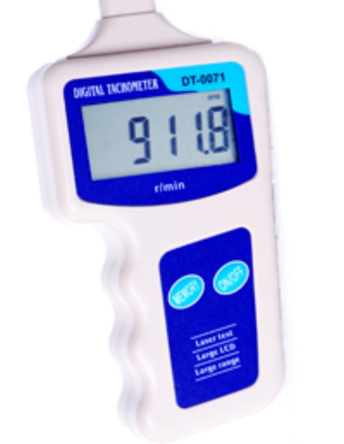 A laser tachometer that displays data in an easy to carry and beautiful shape