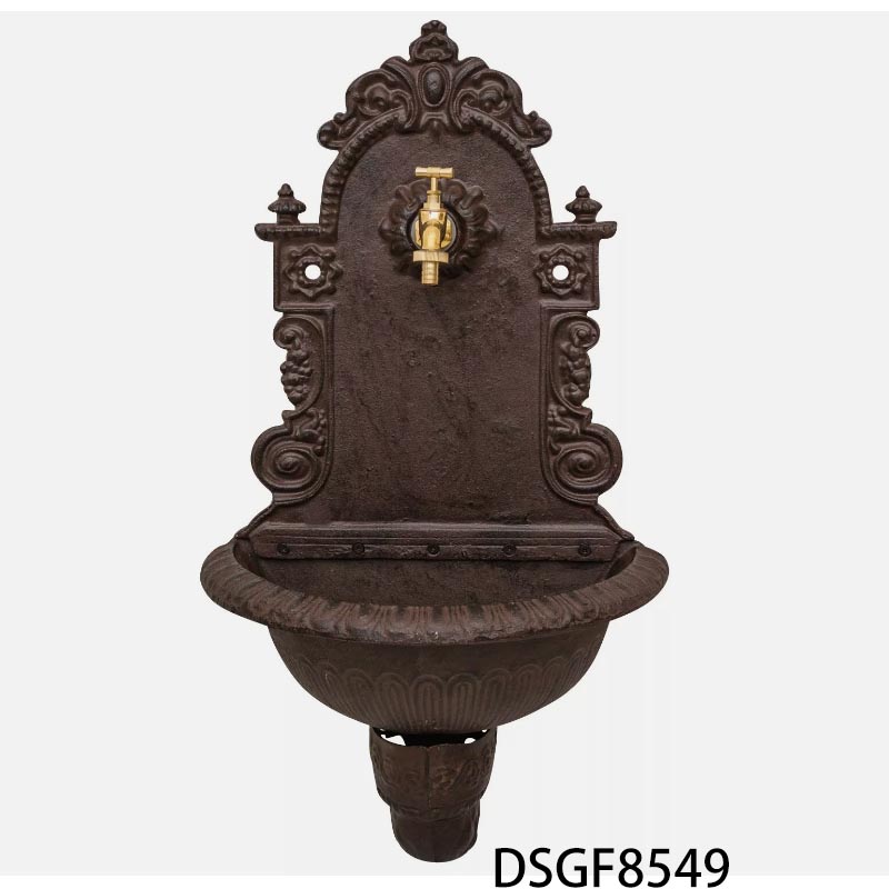 Heavy Cast Iron Wall mounted Garden fountain water fountain standing hand dink Home Garden Decoration Wash Basin