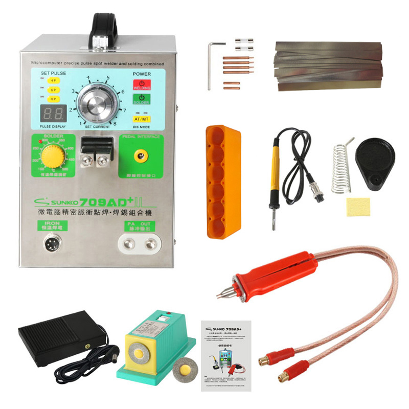 SUNKKO S709A 220V Industrial-grade Intelligent Induction Auto-trigger Handheld Spot Welding Machine Battery Spot Welder